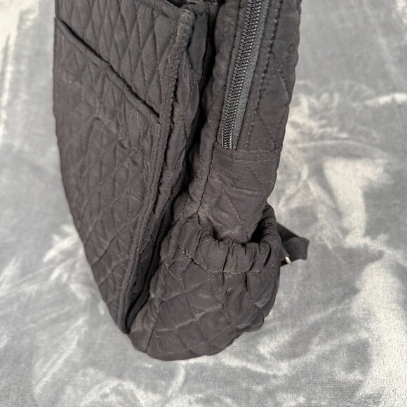 Vera Bradley Black Quilted Back Back Pack  14"x12" Zip Closure - Picture 5 of 10